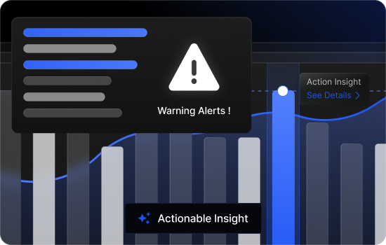 Actionable insights with warning alerts and recommendations
