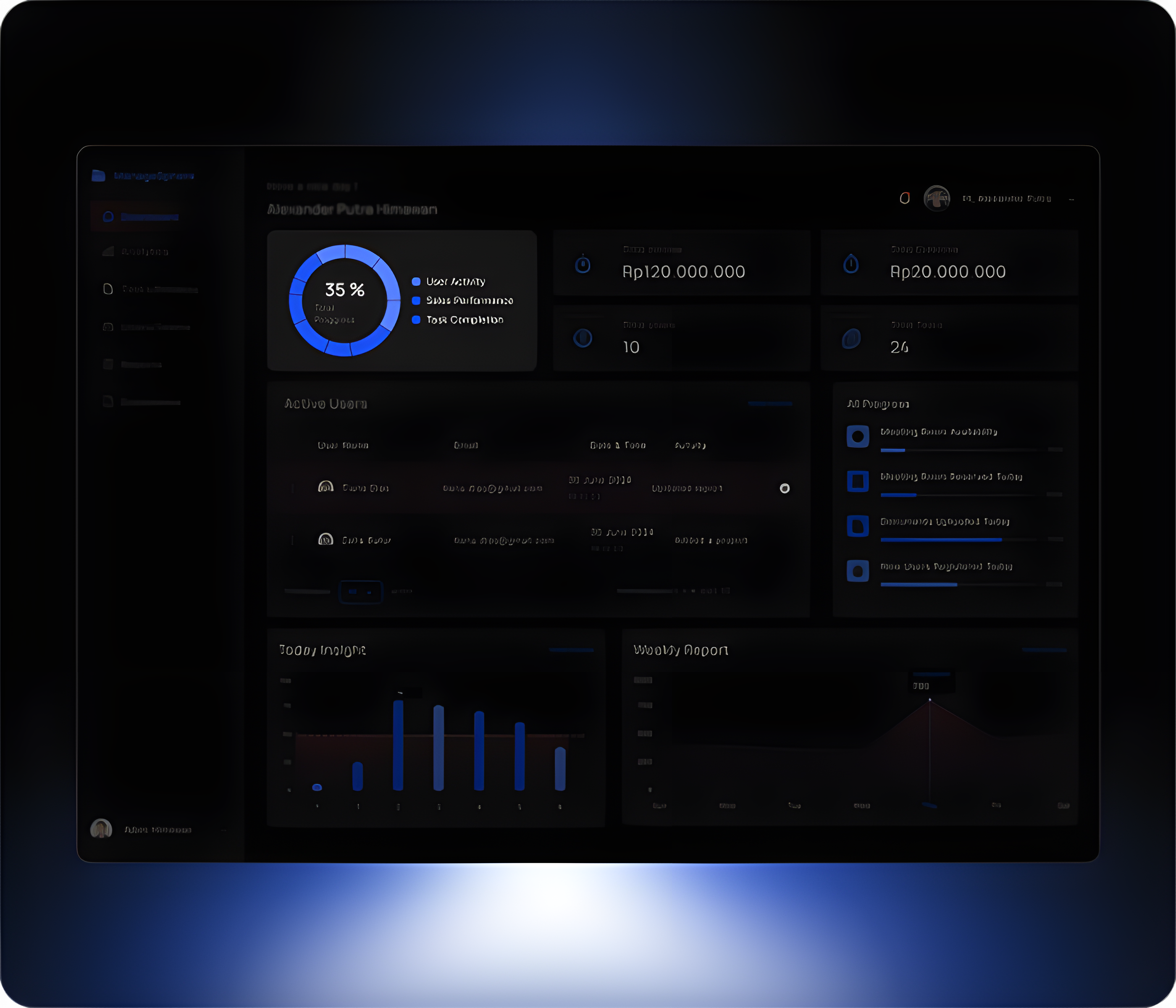 Modern finance dashboard screenshot